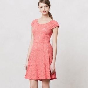 Maeve Anthropologie Pink Dayflower Lace Dress